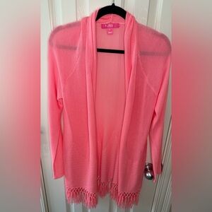 Lilly Pulitzer Lilly’s Coral Tatum Cardigan Size Medium